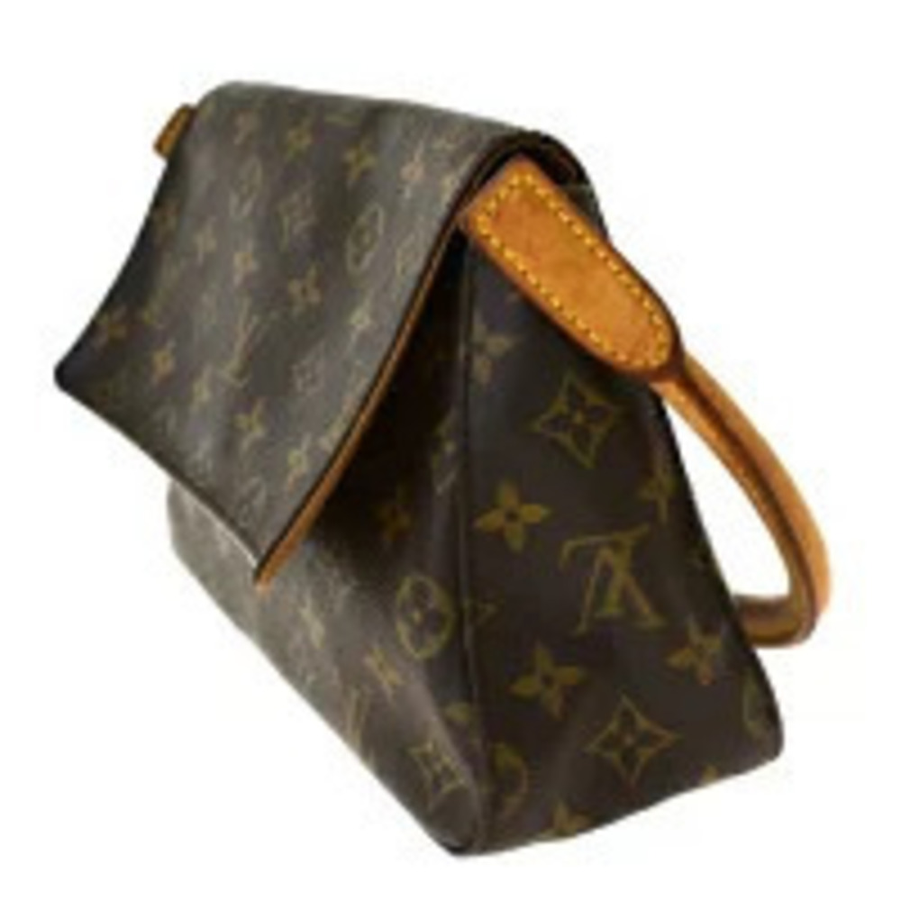 Louis Vuitton Looping Leather Monogram Bag Shoulder Brown